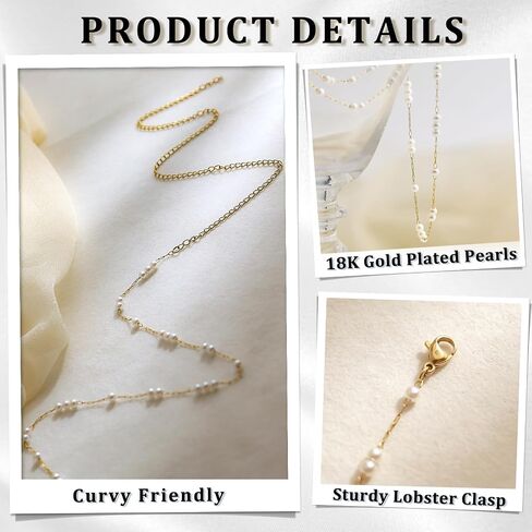 18K Gold Plated Waist Chain with Faux Pearl, Adjustable Belly Body Jewelry for Women in Saudi Arabia