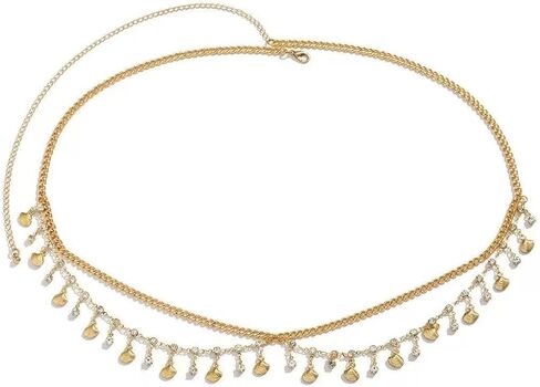 Alloy Waist Chain for Women, Adjustable Body Chain Belt, Layered Bikini Belly Chain, Jewelry for Beach Wear, Summer, Wedding, Festival, Party and Concert in Kuwait