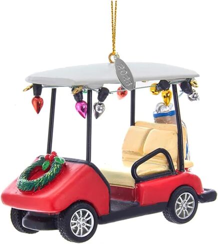 Golf Cart Christmas Ornament with 2024 Hangtag, Cute Replica Golf Cart Trimmed in Christmas Lights, Comes in Gift Box - Cool Golf Gifts for Men Golfers, Perfect Dad Gift in Saudi Arabia