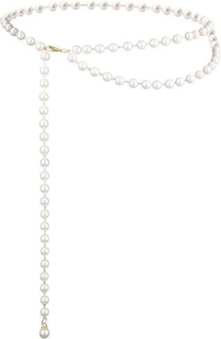 Pearl Belt Pearl Body Chain Adjustable Pearls Waist Chain for Women Fashion Layered Pearls Chains Belt for Dress Jeans Summer Beach Body Jewelry in Kuwait