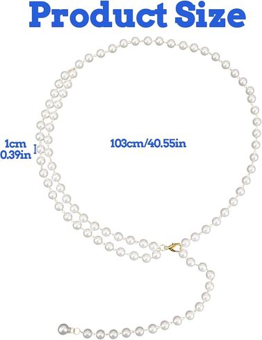 Pearl Belt Pearl Body Chain Adjustable Pearls Waist Chain for Women Fashion Layered Pearls Chains Belt for Dress Jeans Summer Beach Body Jewelry in Kuwait
