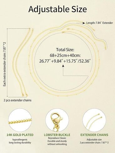 14K Gold Plated Silver Waist Chain, Layered Belly Belt, Waterproof Snake Cuban Body Chain for Women, Summer Beach Jewelry Accessories in Kuwait