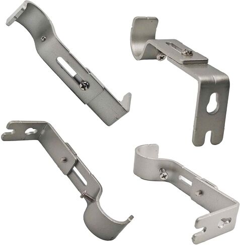 3PCS Adjustable Curtain Rod Brackets, Wall Mount Rod Holders with Mounting Hardware for 1 Inch Diameter Rods(Silver) in Saudi Arabia