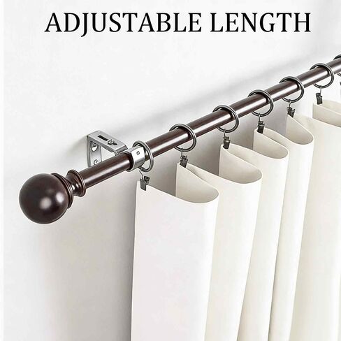 3PCS Adjustable Curtain Rod Brackets, Wall Mount Rod Holders with Mounting Hardware for 1 Inch Diameter Rods(Silver) in Saudi Arabia