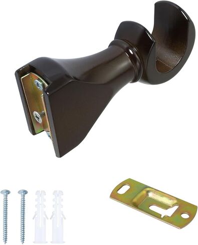2PCS 12x5.7x3.2cm Wood Curtain Rod Brackets Suitable for Living Room/Bedroom/Balcony/Bathroom Clothes Hanger in Kuwait