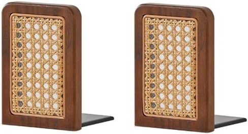 Bookend Support Chinese Style Book Ends, Rattan Desktop Divider for Lovers Organising Bookends in Saudi Arabia