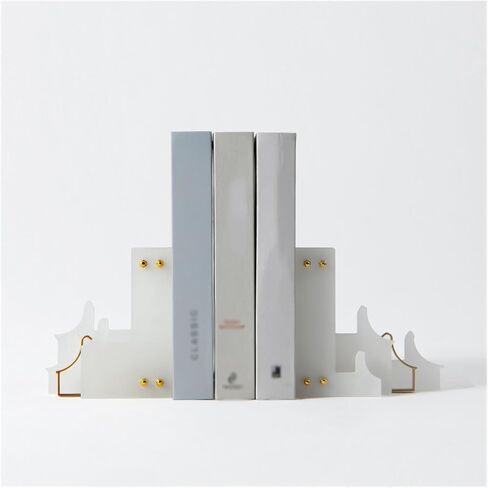 Bookend Support Acrylic Bookends Ancient Architecture for Heavy Books Bookshelf Office School Library Decorative Ornaments Bookends in Saudi Arabia