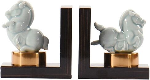 Bookend Support Bookends Vintage Decorative Ceramic Bookend Figurine Accent Piece for Home Office Table and Desk Decor Bookends in Kuwait