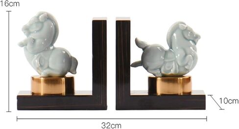 Bookend Support Bookends Vintage Decorative Ceramic Bookend Figurine Accent Piece for Home Office Table and Desk Decor Bookends in Kuwait