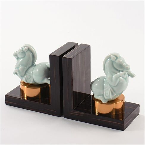 Bookend Support Bookends Vintage Decorative Ceramic Bookend Figurine Accent Piece for Home Office Table and Desk Decor Bookends in Kuwait