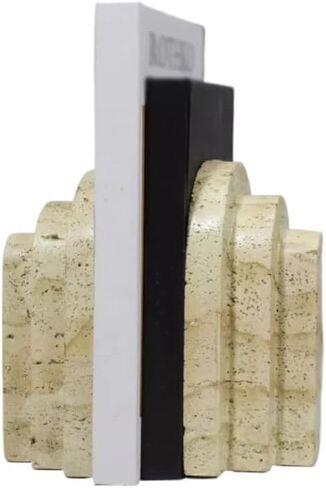 Bookend Support Minimalist Bookends Travertine Cascading Desk Top Decorations for Library Office Bookends in Kuwait