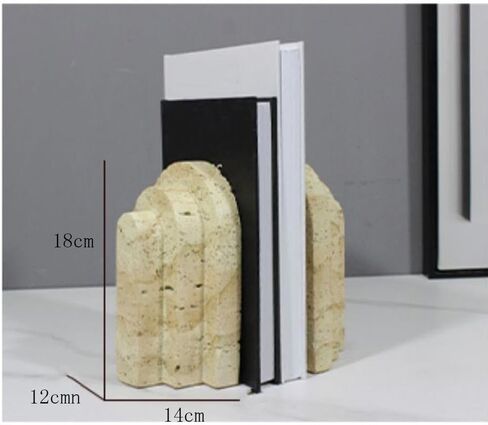 Bookend Support Minimalist Bookends Travertine Cascading Desk Top Decorations for Library Office Bookends in Kuwait