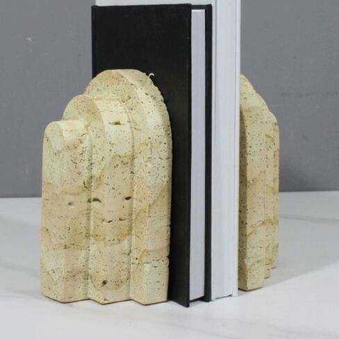 Bookend Support Minimalist Bookends Travertine Cascading Desk Top Decorations for Library Office Bookends in Kuwait