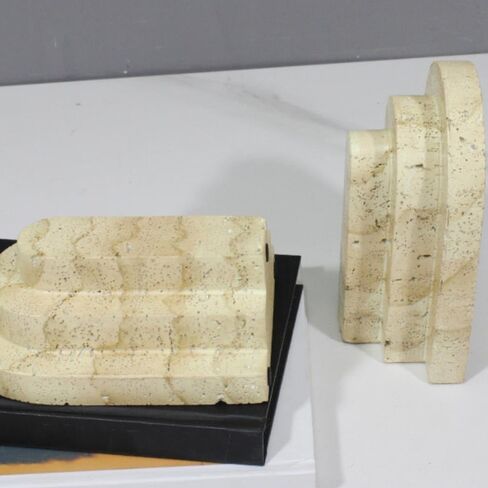 Bookend Support Minimalist Bookends Travertine Cascading Desk Top Decorations for Library Office Bookends in Kuwait