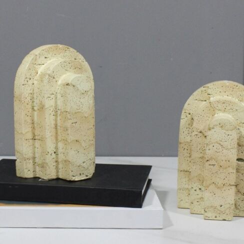 Bookend Support Minimalist Bookends Travertine Cascading Desk Top Decorations for Library Office Bookends in Kuwait