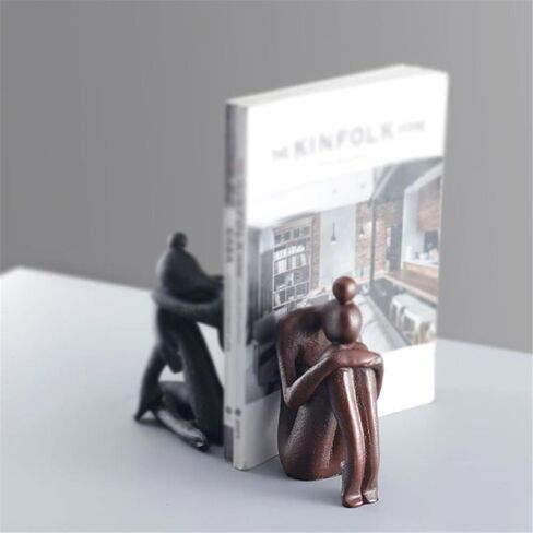 Bookend Support Book Ends Resin Bookends for Heavy Books Bookshelf Decorative Objects for Readers Lovers Nerd Bookends in Kuwait