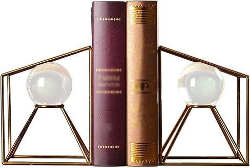 Bookend Support Bookends with Crystal Ball Sturdy for Heavy Books Bookshelf Office School Library Decorative Ornaments Bookends in Saudi Arabia