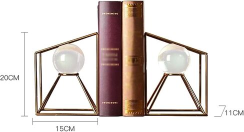 Bookend Support Bookends with Crystal Ball Sturdy for Heavy Books Bookshelf Office School Library Decorative Ornaments Bookends in Saudi Arabia