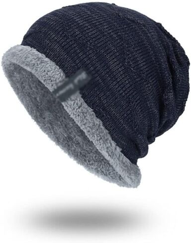 Winter Men's Hat Fashion Fleece Skiing Beanies Caps Warm Knitted Beanie Bonnet Hats Men in Saudi Arabia