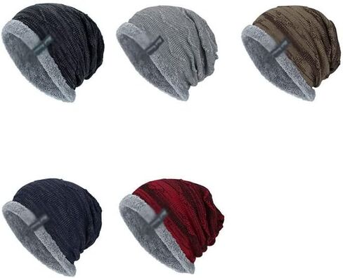 Winter Men's Hat Fashion Fleece Skiing Beanies Caps Warm Knitted Beanie Bonnet Hats Men in Saudi Arabia