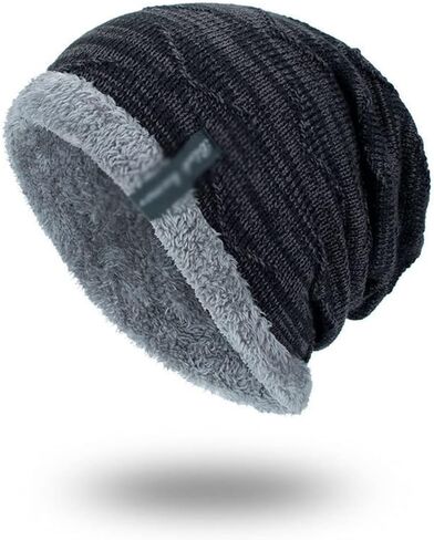 Winter Men's Hat Fashion Fleece Skiing Beanies Caps Warm Knitted Beanie Bonnet Hats Men in Saudi Arabia
