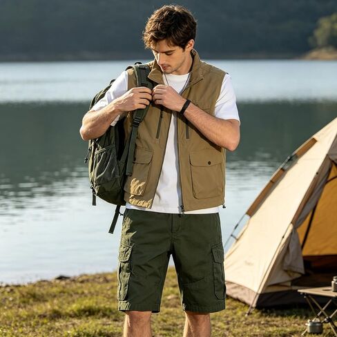 Men's Cargo Shorts Casual Cotton Lightweight Cargo Pants Summer Outdoor Work Cargo Short with Multi-Pockets in Saudi Arabia
