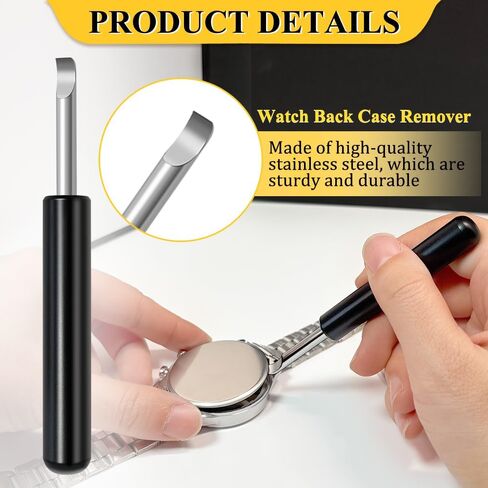 4 PCS Watch Back Removal Tool, Premium Battery Replacement Set, Pry Back Case Opener with Cleaning Cloth, Watch Back Removal & Case Opening Tool Watches Repair Kits for Accessories Replacement in Saudi Arabia