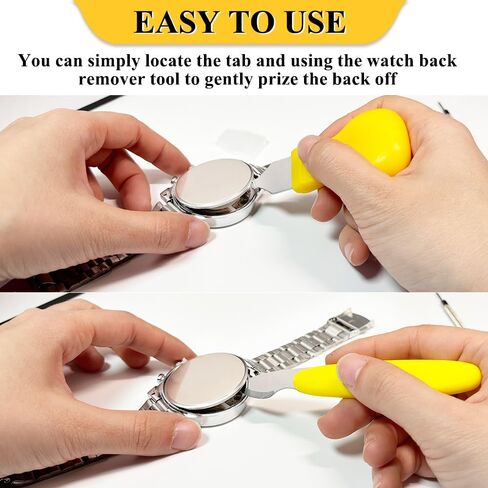 4 PCS Watch Back Removal Tool, Premium Battery Replacement Set, Pry Back Case Opener with Cleaning Cloth, Watch Back Removal & Case Opening Tool Watches Repair Kits for Accessories Replacement in Saudi Arabia