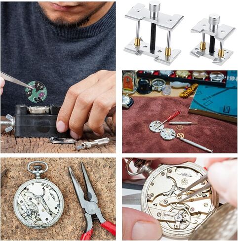 Metal Watch Movement Holder, Watch Repair Assembly Tool Kit 2 in 1 Reversible Watches Wristwatch Case Vice Clamp in Kuwait