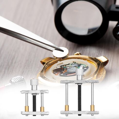 Metal Watch Movement Holder, Watch Repair Assembly Tool Kit 2 in 1 Reversible Watches Wristwatch Case Vice Clamp in Kuwait