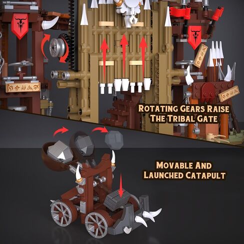Medieval Bonefire Gate Building Set 30103, 1279 PCS House Architecture Building Blocks Toy for Aduls, Medieval Village Model Kit Fantasy Cabin Block Collectible Display Gift 14+ in Kuwait