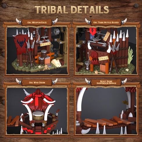 Medieval Bonefire Gate Building Set 30103, 1279 PCS House Architecture Building Blocks Toy for Aduls, Medieval Village Model Kit Fantasy Cabin Block Collectible Display Gift 14+ in Kuwait