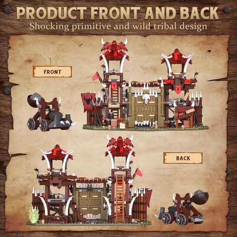 Medieval Bonefire Gate Building Set 30103, 1279 PCS House Architecture Building Blocks Toy for Aduls, Medieval Village Model Kit Fantasy Cabin Block Collectible Display Gift 14+ in Kuwait