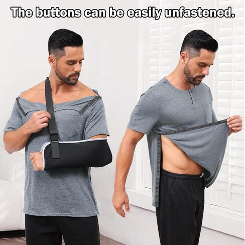 2 Pack Shoulder Surgery Shirts for Men, Side Snap Post Surgery Recovery Shirt for Rotator Cuff & Shoulder Replacement in Saudi Arabia