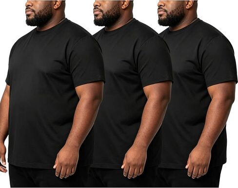 HovSiyla 3 Pack Men's Big and Tall Shirts Short Sleeve Quick Dry Workout Crew Neck Moisture Wicking T Shirts(2XL-6XL) in Saudi Arabia