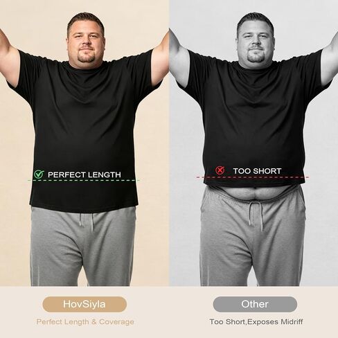 HovSiyla 3 Pack Men's Big and Tall Shirts Short Sleeve Quick Dry Workout Crew Neck Moisture Wicking T Shirts(2XL-6XL) in Saudi Arabia