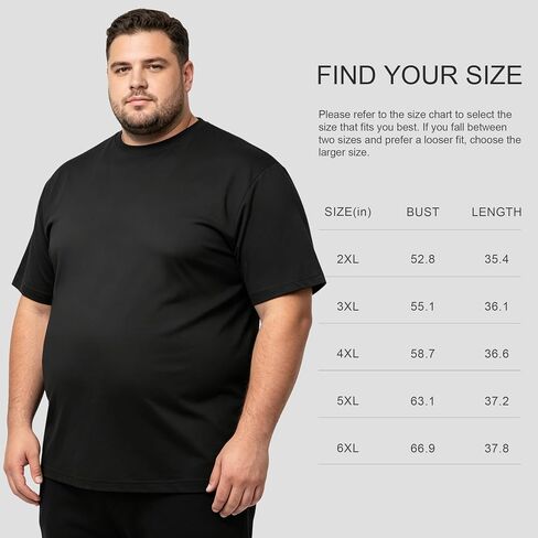 HovSiyla 3 Pack Men's Big and Tall Shirts Short Sleeve Quick Dry Workout Crew Neck Moisture Wicking T Shirts(2XL-6XL) in Saudi Arabia