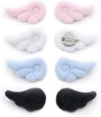 Cute Plush Angel Wings Brooch Y2K Kawaii Pins for Ita Bag Backpack Purse Doll Decor Wing Badge Accessories in Saudi Arabia