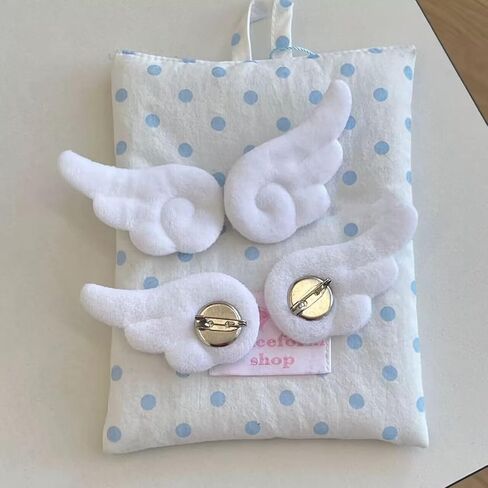 Cute Plush Angel Wings Brooch Y2K Kawaii Pins for Ita Bag Backpack Purse Doll Decor Wing Badge Accessories in Saudi Arabia