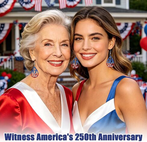 Mysense 250 Anniversary USA Merchandise,Red White & Blue Patriotic Acrylic Teardrop Dangle Earrings,Ideal for 4th of July Outfits & Accessories,Perfect Patriotic Gift for Women in Saudi Arabia