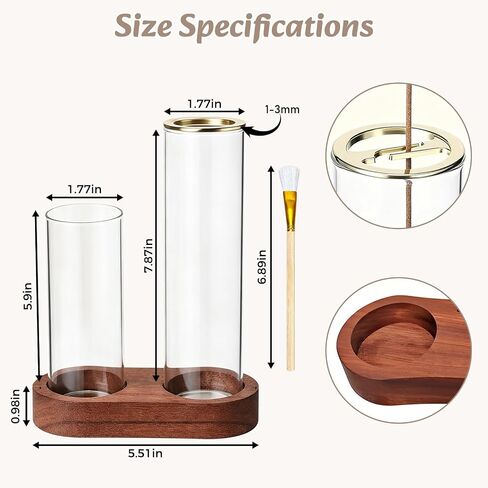 2 in 1 Glass Glowing Incense Holder for Sticks with Glass Ash Catcher, Upside Down Anti-Ash Incense Stick Burner, Modern Vertical Incense Holder for Yoga, Spa, Meditation and Home Decor in Saudi Arabia