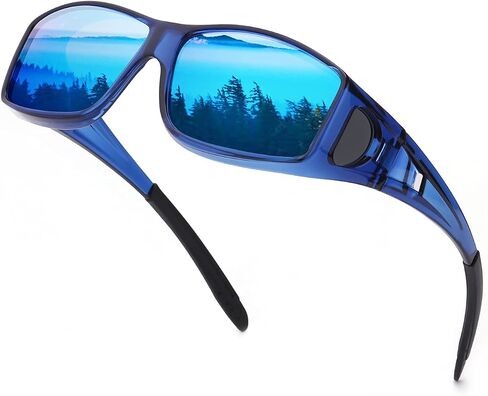 نظارات شمسية IGnaef Fit Over Glasses للرجال والنساء مستقطبة ملفوفة حول النظارات الشمسية لارتدائها فوق النظارات مع حماية من الأشعة فوق البنفسجية in Kuwait