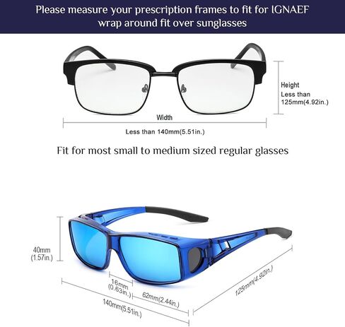 نظارات شمسية IGnaef Fit Over Glasses للرجال والنساء مستقطبة ملفوفة حول النظارات الشمسية لارتدائها فوق النظارات مع حماية من الأشعة فوق البنفسجية in Kuwait