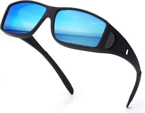 نظارات شمسية IGnaef Fit Over Glasses للرجال والنساء مستقطبة ملفوفة حول النظارات الشمسية لارتدائها فوق النظارات مع حماية من الأشعة فوق البنفسجية in Kuwait