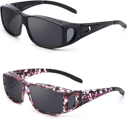 نظارات شمسية IGnaef Fit Over Glasses للرجال والنساء مستقطبة ملفوفة حول النظارات الشمسية لارتدائها فوق النظارات مع حماية من الأشعة فوق البنفسجية in Kuwait