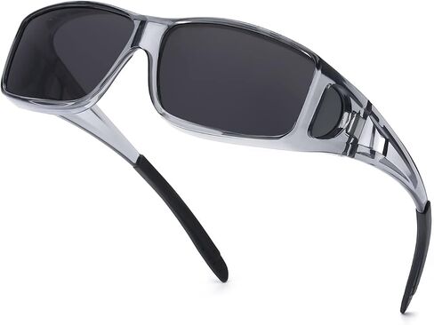 نظارات شمسية IGnaef Fit Over Glasses للرجال والنساء مستقطبة ملفوفة حول النظارات الشمسية لارتدائها فوق النظارات مع حماية من الأشعة فوق البنفسجية in Kuwait