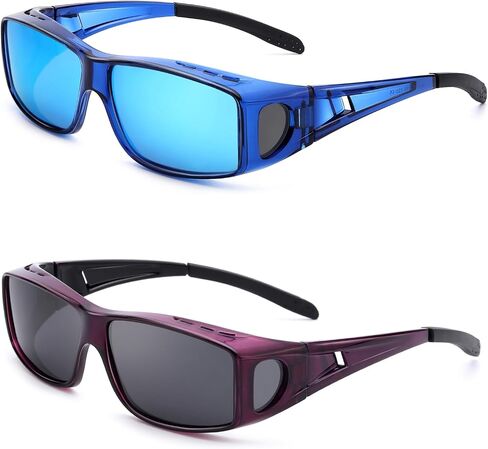 نظارات شمسية IGnaef Fit Over Glasses للرجال والنساء مستقطبة ملفوفة حول النظارات الشمسية لارتدائها فوق النظارات مع حماية من الأشعة فوق البنفسجية in Kuwait