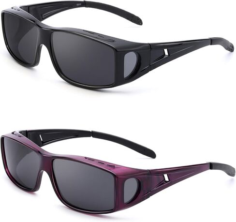 نظارات شمسية IGnaef Fit Over Glasses للرجال والنساء مستقطبة ملفوفة حول النظارات الشمسية لارتدائها فوق النظارات مع حماية من الأشعة فوق البنفسجية in Kuwait