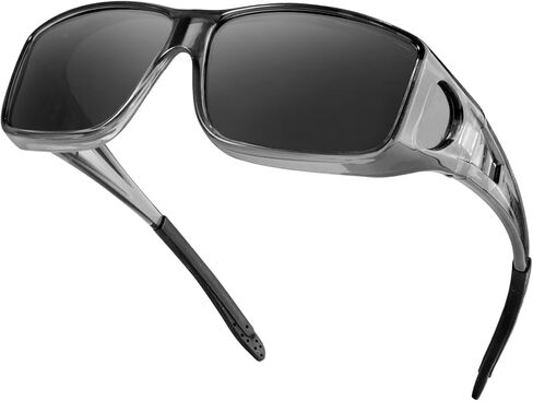 نظارات شمسية IGnaef Fit Over Glasses للرجال والنساء مستقطبة ملفوفة حول النظارات الشمسية لارتدائها فوق النظارات مع حماية من الأشعة فوق البنفسجية in Kuwait