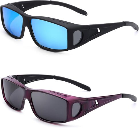 نظارات شمسية IGnaef Fit Over Glasses للرجال والنساء مستقطبة ملفوفة حول النظارات الشمسية لارتدائها فوق النظارات مع حماية من الأشعة فوق البنفسجية in Kuwait